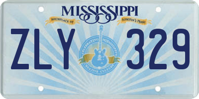 MS license plate ZLY329
