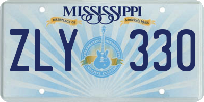 MS license plate ZLY330