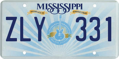 MS license plate ZLY331