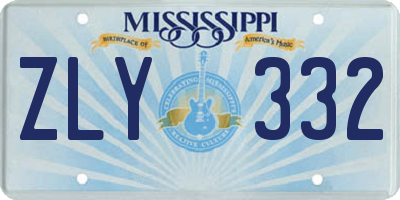 MS license plate ZLY332