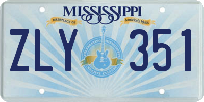 MS license plate ZLY351