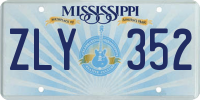 MS license plate ZLY352