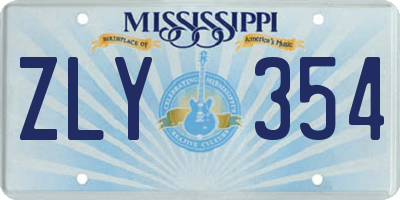 MS license plate ZLY354