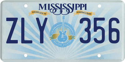 MS license plate ZLY356