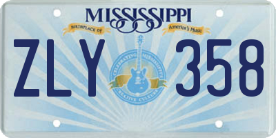 MS license plate ZLY358