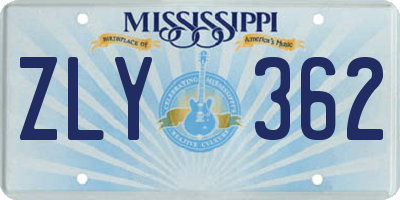 MS license plate ZLY362