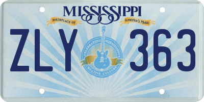 MS license plate ZLY363