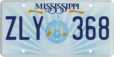 MS license plate ZLY368