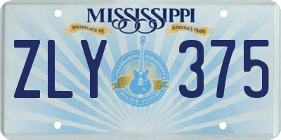 MS license plate ZLY375