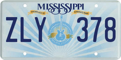 MS license plate ZLY378
