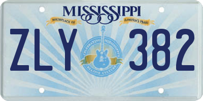 MS license plate ZLY382