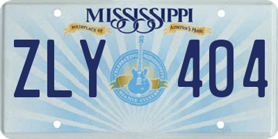 MS license plate ZLY404