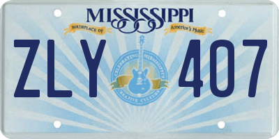 MS license plate ZLY407