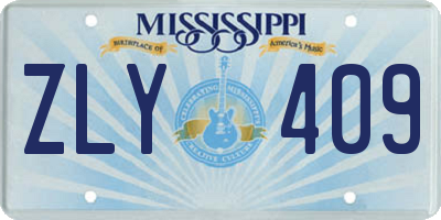MS license plate ZLY409