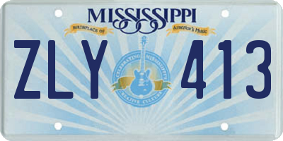 MS license plate ZLY413