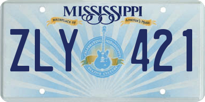 MS license plate ZLY421