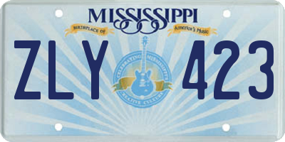 MS license plate ZLY423