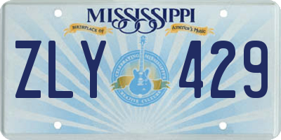 MS license plate ZLY429