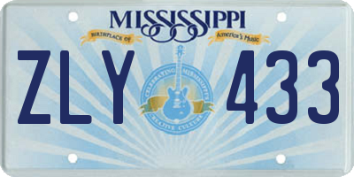 MS license plate ZLY433