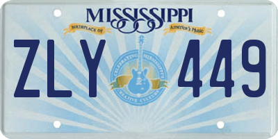 MS license plate ZLY449