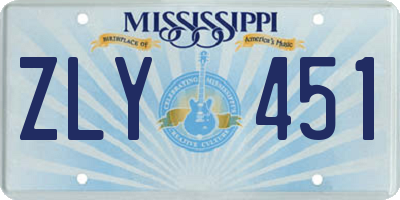 MS license plate ZLY451