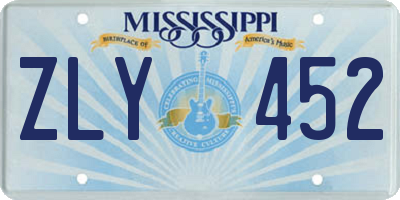 MS license plate ZLY452