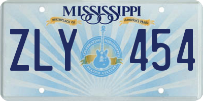 MS license plate ZLY454