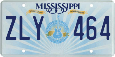 MS license plate ZLY464