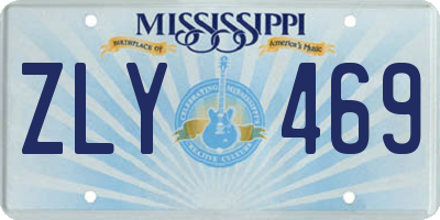 MS license plate ZLY469