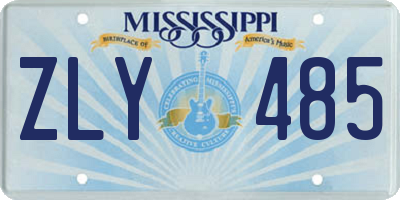 MS license plate ZLY485