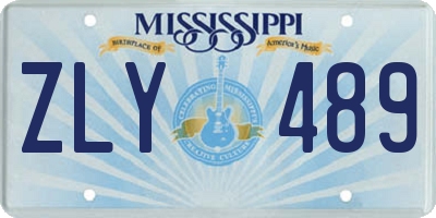 MS license plate ZLY489