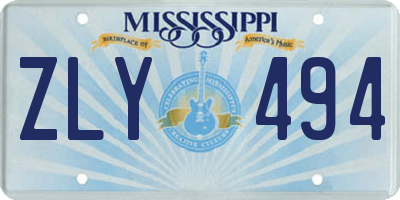 MS license plate ZLY494