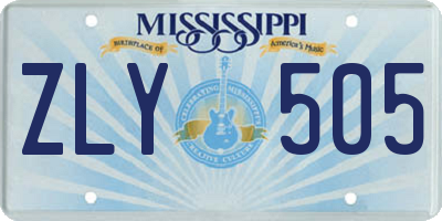 MS license plate ZLY505
