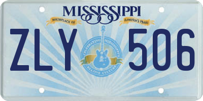 MS license plate ZLY506