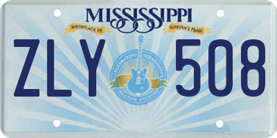 MS license plate ZLY508
