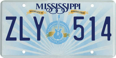 MS license plate ZLY514