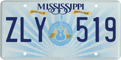 MS license plate ZLY519