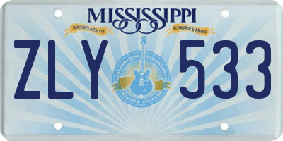 MS license plate ZLY533