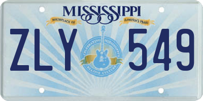 MS license plate ZLY549