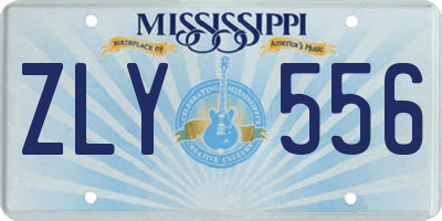 MS license plate ZLY556