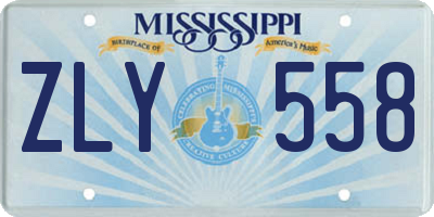 MS license plate ZLY558