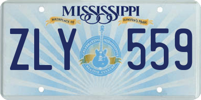 MS license plate ZLY559