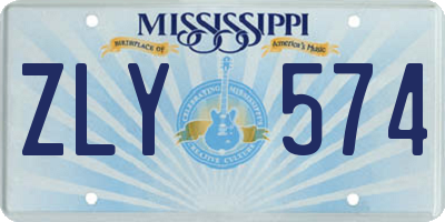 MS license plate ZLY574