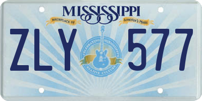 MS license plate ZLY577