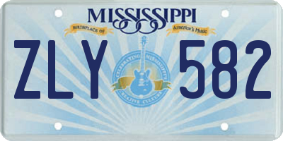 MS license plate ZLY582