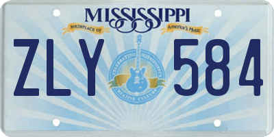 MS license plate ZLY584
