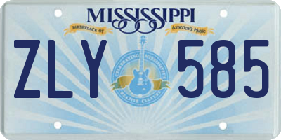 MS license plate ZLY585