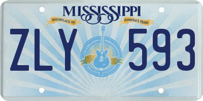MS license plate ZLY593