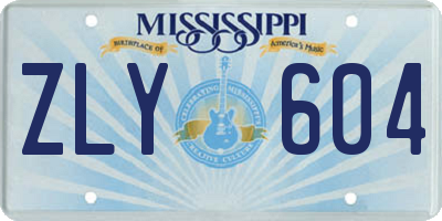 MS license plate ZLY604