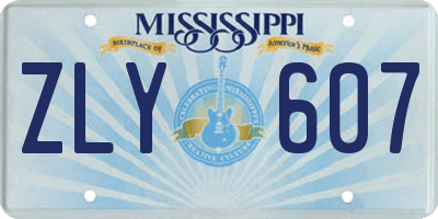 MS license plate ZLY607